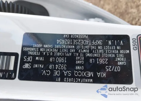 2025 Kia K4 Lxs из США, поврежденный, VIN 3KPFT4DE2SE182454